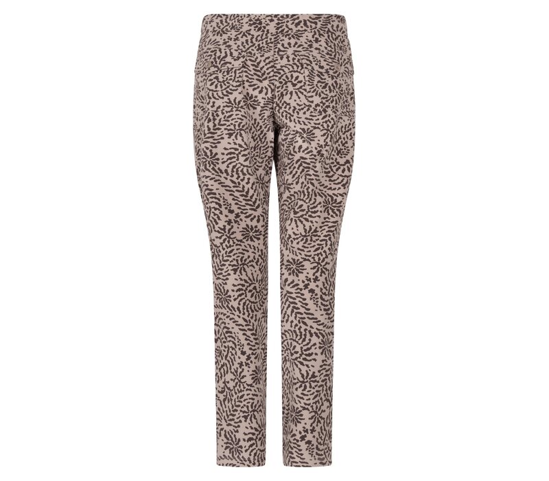 Zoso Print Travel Pant Taupe Espresso