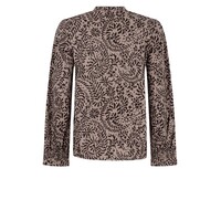Zoso Print Travel Blouse Taupe Espresso