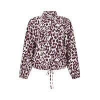 Zoso Print Travel Blouse Mauve Bordeaux