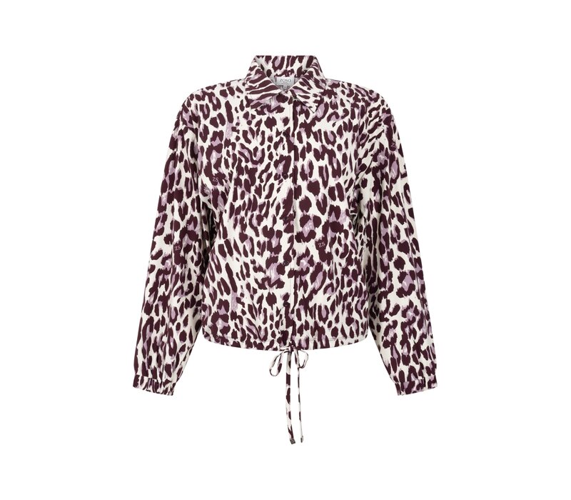 Zoso Print Travel Blouse Mauve Bordeaux