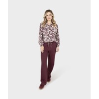 Zoso Print Travel Blouse Mauve Bordeaux