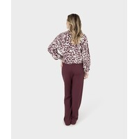 Zoso Print Travel Blouse Mauve Bordeaux