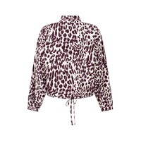 Zoso Print Travel Blouse Mauve Bordeaux