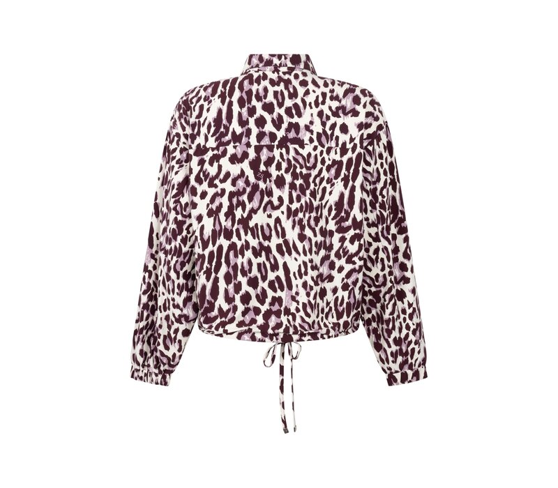 Zoso Print Travel Blouse Mauve Bordeaux