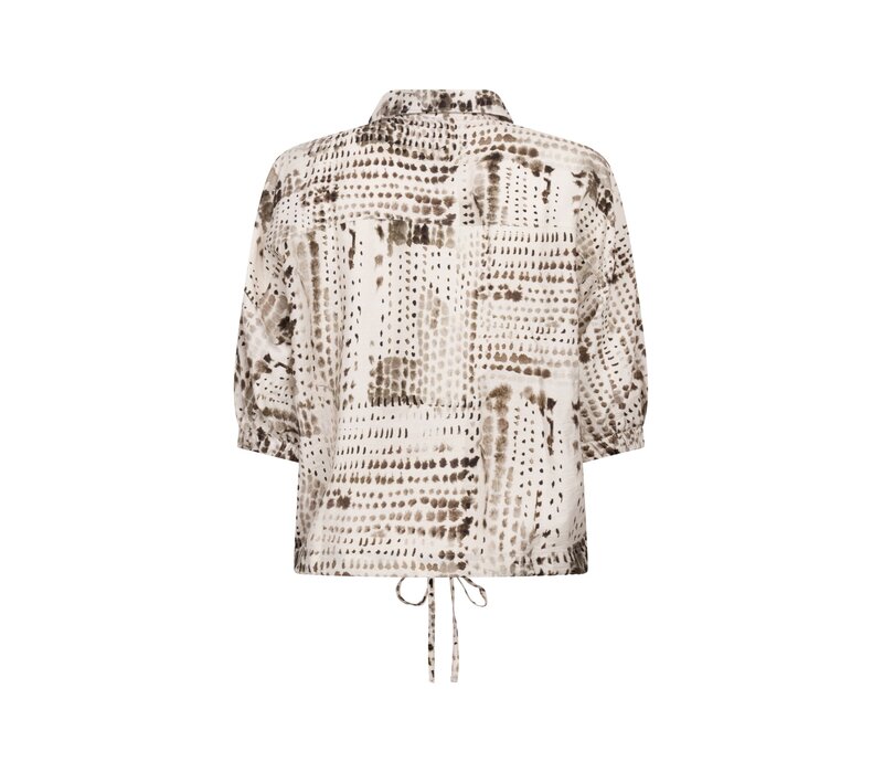 Zoso Printed Woven Blouse Ivory Espresso