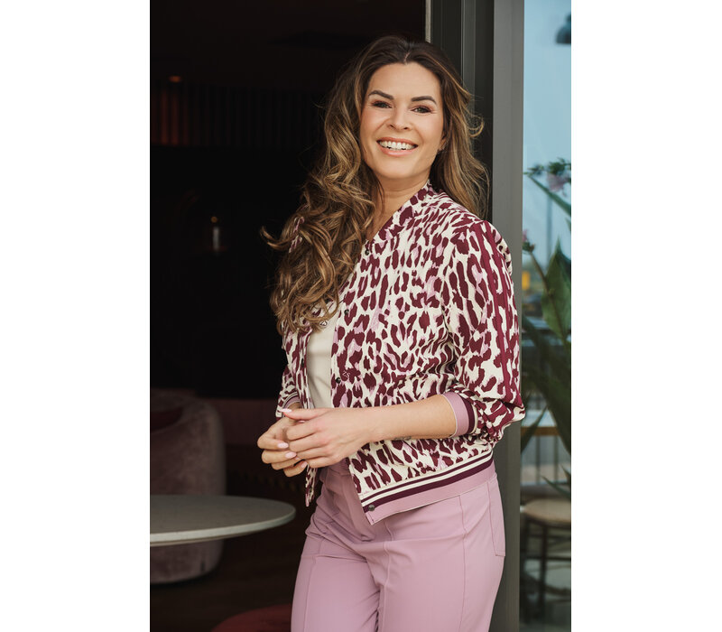 Zoso Print Travel Jacket Mauve Bordeaux
