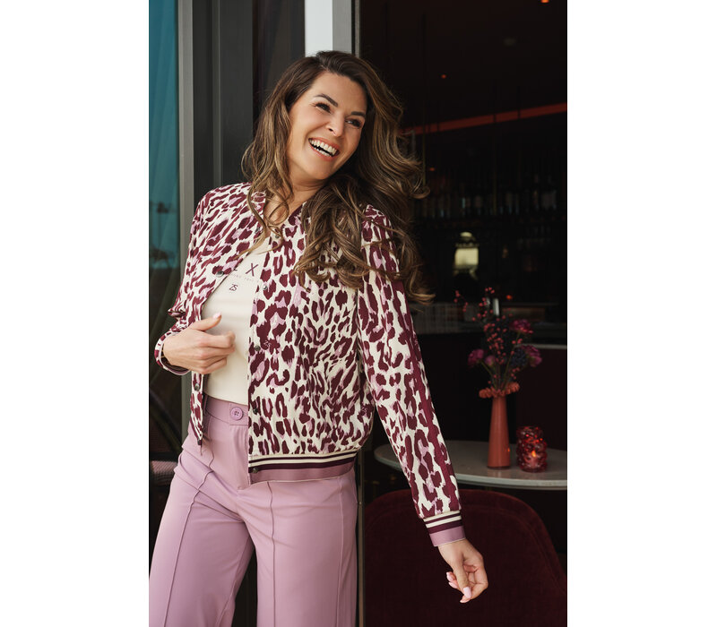 Zoso Print Travel Jacket Mauve Bordeaux