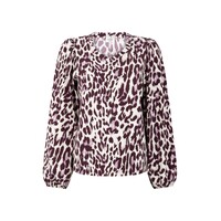 Zoso Print Travel Blouse Mauve Bordeaux