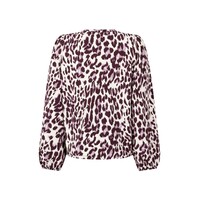Zoso Print Travel Blouse Mauve Bordeaux