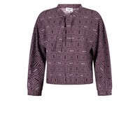 Zoso Print Travel Blouse Mauve Bordeaux