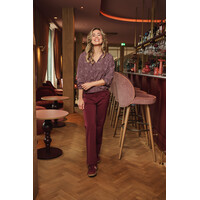 Zoso Print Travel Blouse Mauve Bordeaux