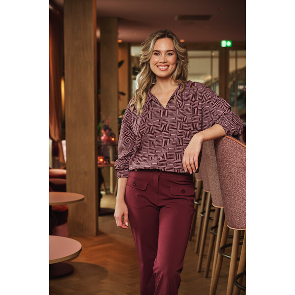 Zoso Print Travel Blouse 