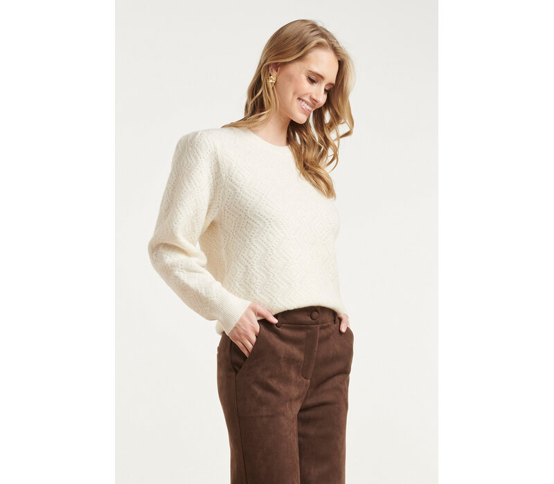 Smashed Lemon Knit Top Off White