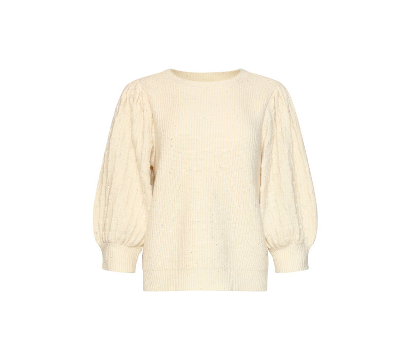 Smashed Lemon Knit Top Off White