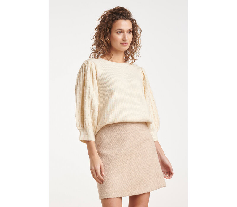 Smashed Lemon Knit Top Off White