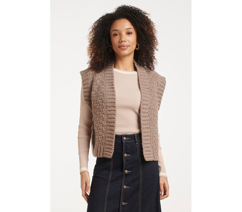 Smashed Lemon Knit Gilet Taupe