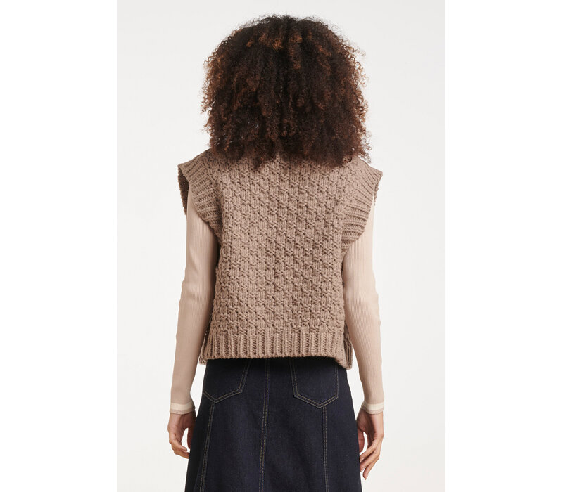 Smashed Lemon Knit Gilet Taupe
