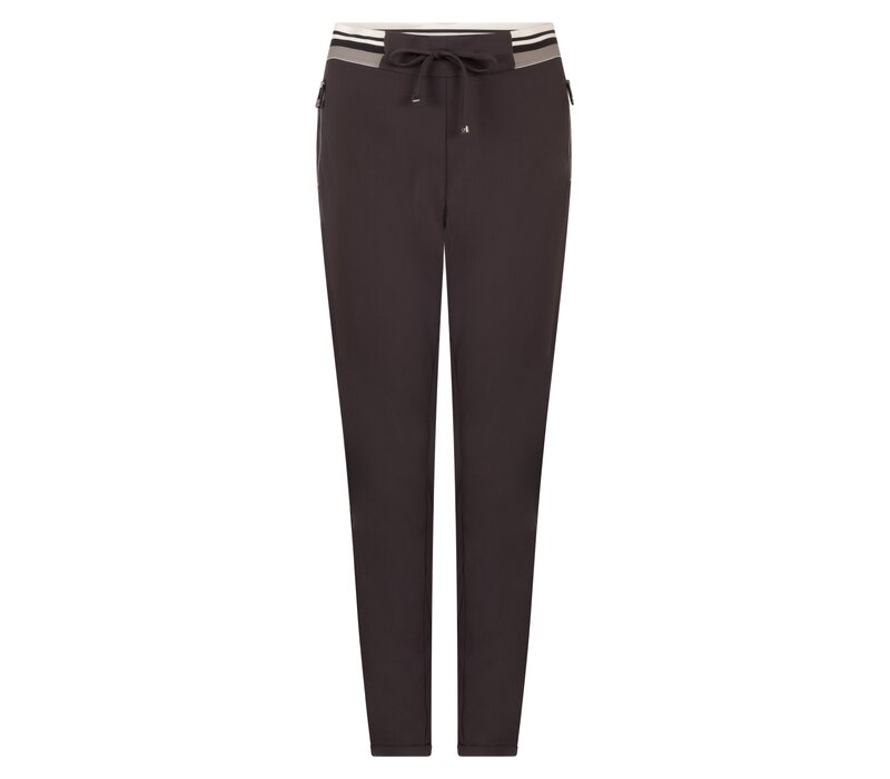 Zoso Travel Pant with Piping Espresso Black
