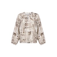 Zoso Printed Woven Blouse Ivory Espresso