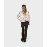 Zoso Printed Woven Blouse Ivory Espresso