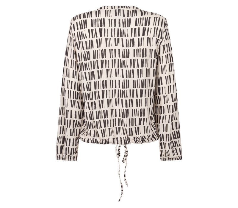 Zoso Luxury Basic Blouse Ivory Espresso