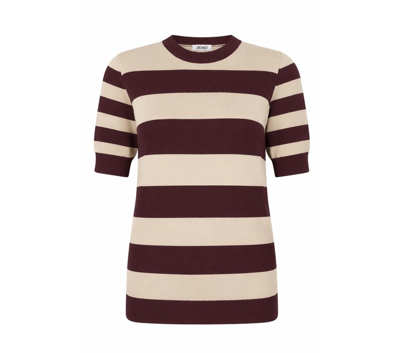 Zoso Knitted Sweater Bordeaux Ivory