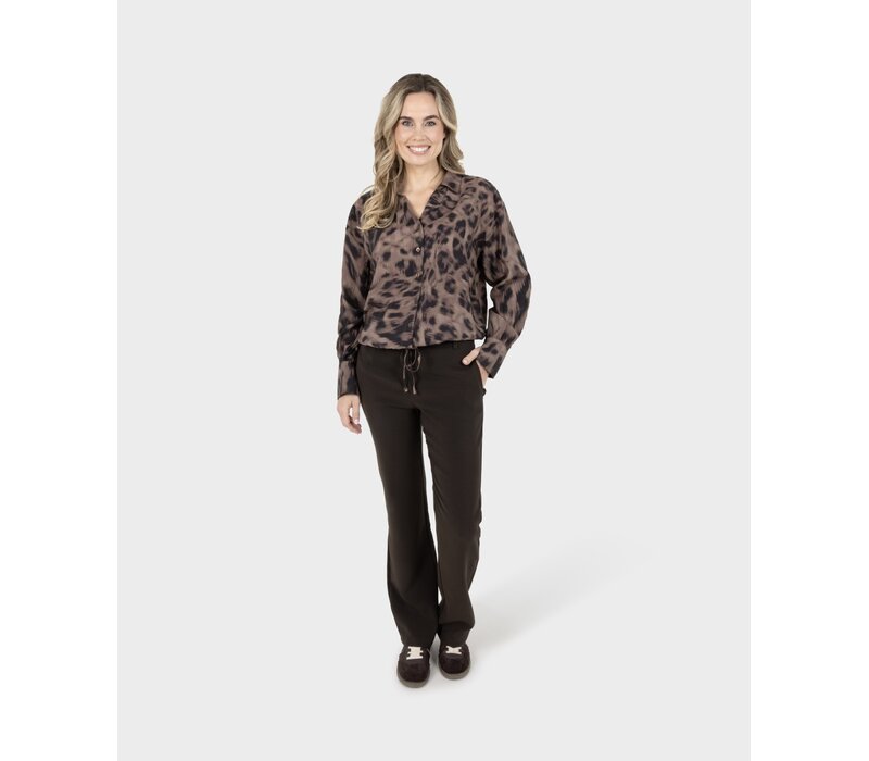 Zoso Printed Woven Blouse Espresso Black