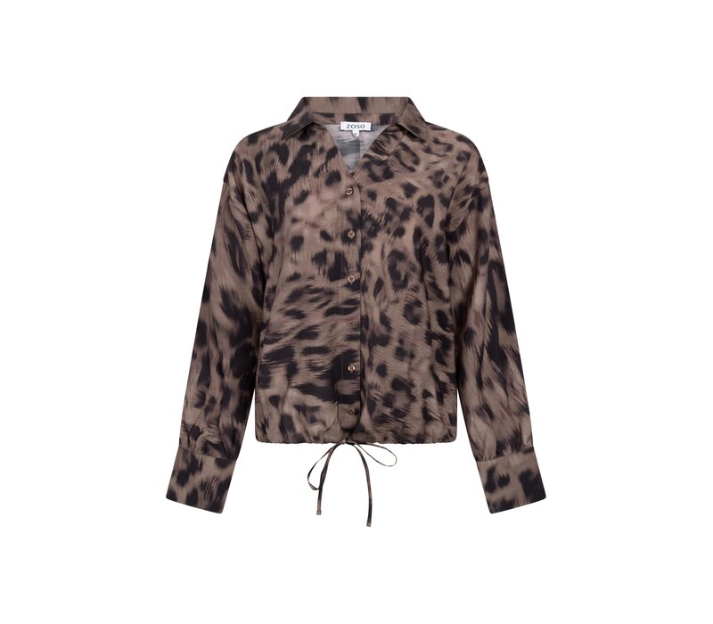 Zoso Printed Woven Blouse Espresso Black