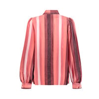 Geisha Blouse Stripes Pink Coral Burgundy