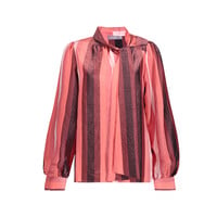 Geisha Blouse Stripes Pink Coral Burgundy