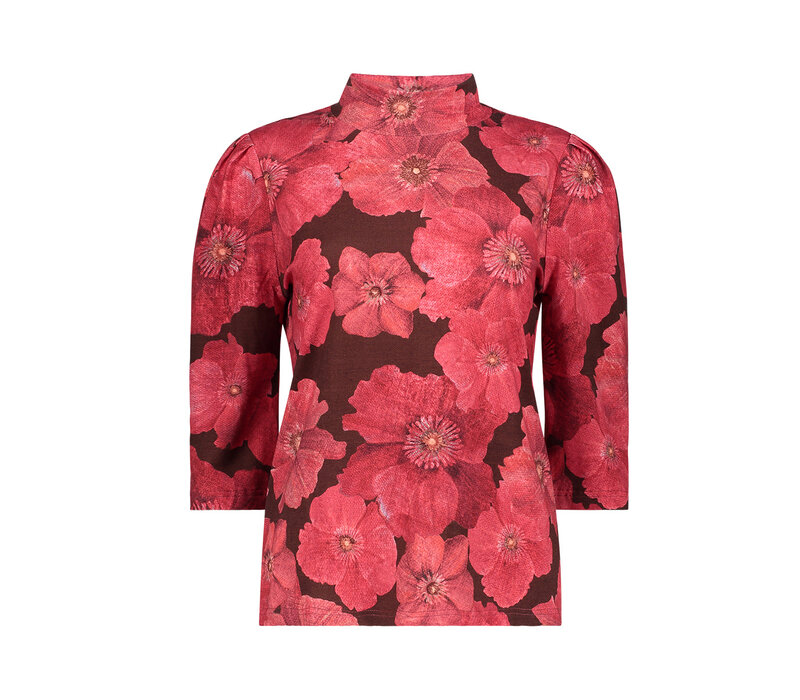 Geisha Top Brown Red