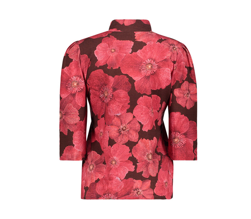 Geisha Top Brown Red