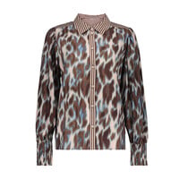 Geisha Blouse Navy Brown