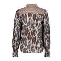 Geisha Blouse Navy Brown