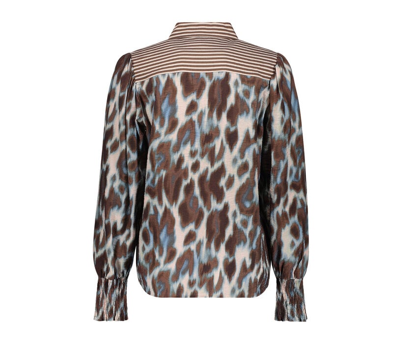 Geisha Blouse Navy Brown