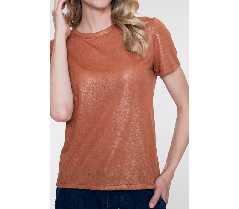 Geisha T-Shirt Round Neck Foil Camel