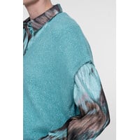 Geisha Knitted Gilet with Buttons Aqua
