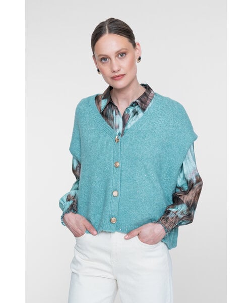 Geisha Geisha Knitted Gilet with Buttons