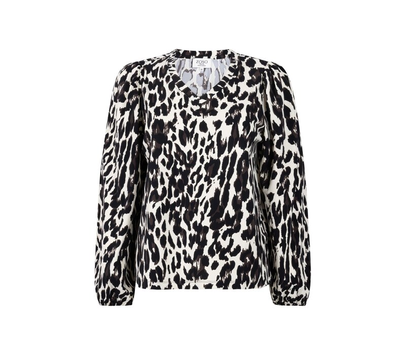 Zoso Print Travel Blouse Black Espresso