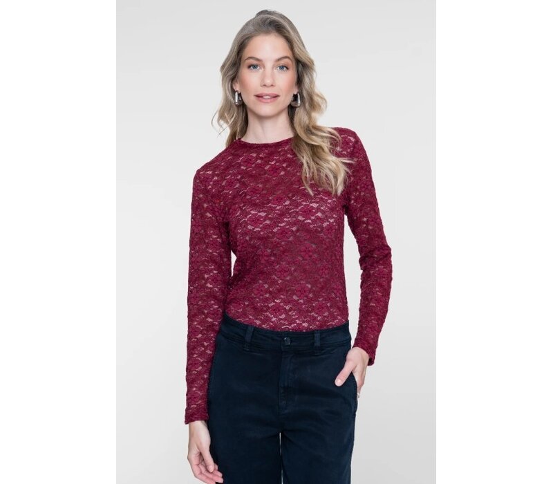 Geisha Top Lace Bordeaux
