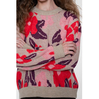 Geisha Pullover Flowers Sand Red Port