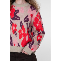 Geisha Pullover Flowers Sand Red Port
