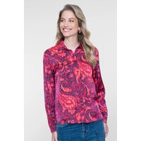 Geisha Blouse Navy Coral
