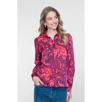 Geisha Blouse Navy Coral