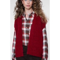Geisha Gilet Knitted Dark Red