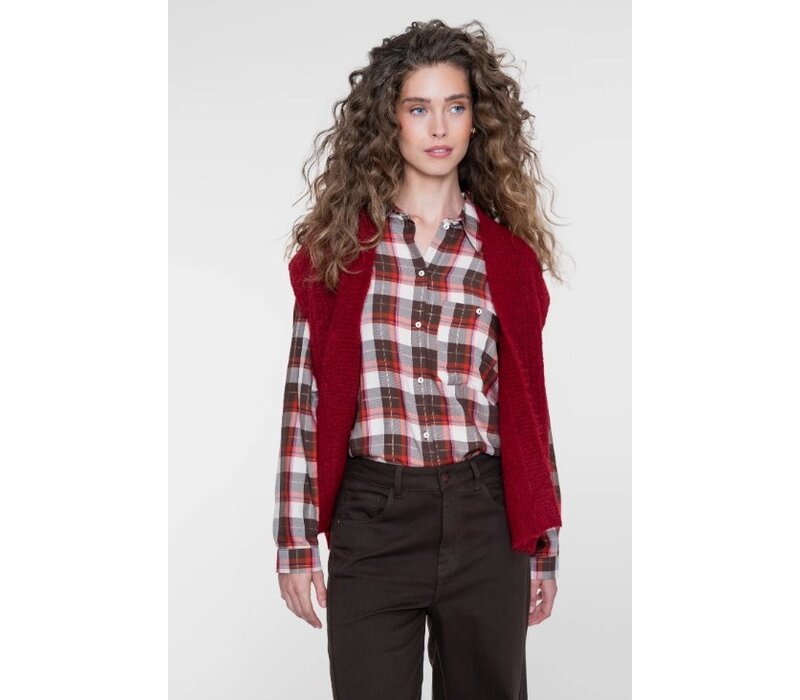 Geisha Gilet Knitted Dark Red