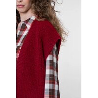 Geisha Gilet Knitted Dark Red