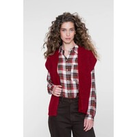 Geisha Gilet Knitted Dark Red