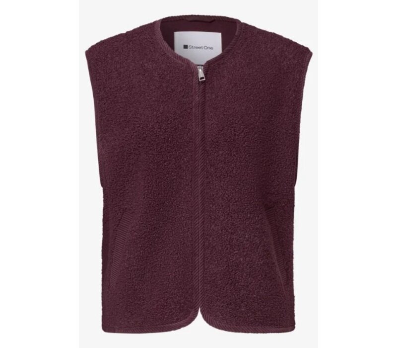 Street One Short Teddy Vest Corduroy Details Rustic Rouge