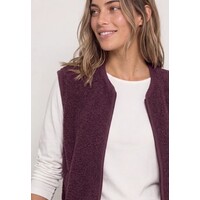Street One Short Teddy Vest Corduroy Details Rustic Rouge